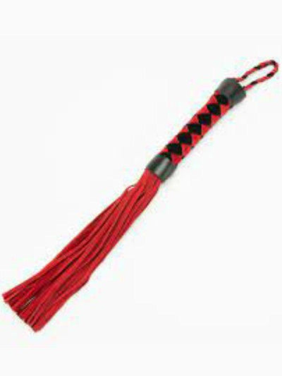 Poison Rose Chequered 38cm Suede Flogger Black/Red - Passionzone Adult Store